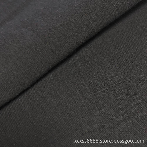 billig grossist spandex svart french terry stickat tyg